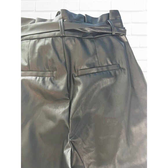 Vero Moda Women's Medium Pants Eva Paperbag Faux Leather Ankle Black - Picture 8 of 8